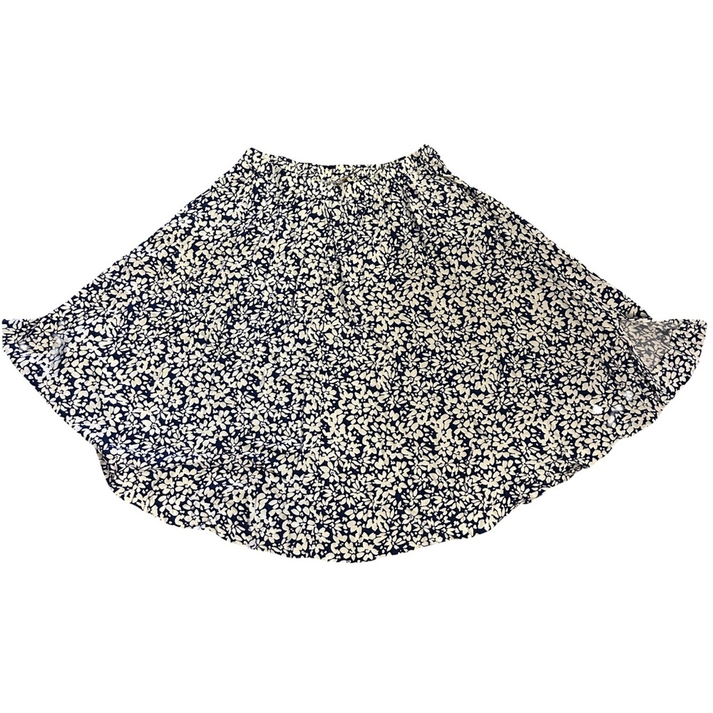 Woman Within Navy and White Floral Midi Skirt